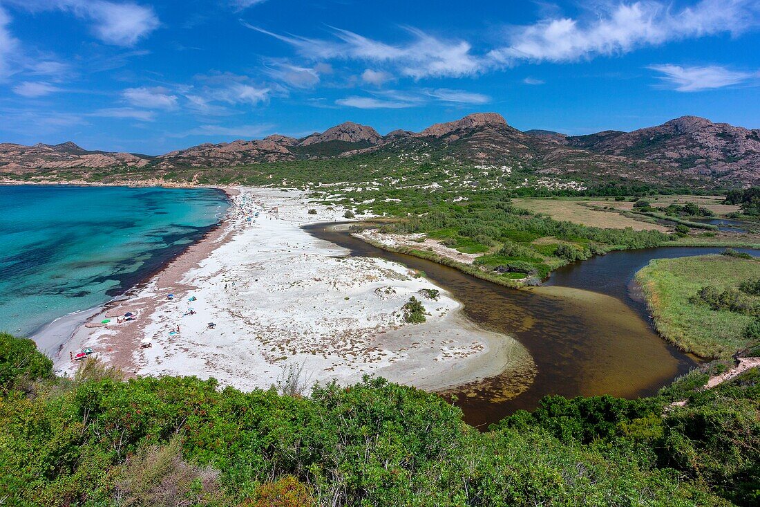 France, Haute Corse, near Ile Rousse, Agriates desert, Anse de Peraiola, Ostriconi beach