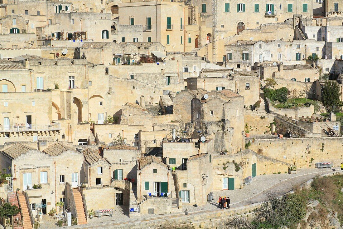 Italien, Basilikata, Matera, von der UNESCO zum Weltkulturerbe erklärte troglodytische Altstadt, Kulturhauptstadt Europas 2019, Kathedrale (Duomo) im romanischen Stil des 13. Jahrhunderts, umgestaltet im 18.