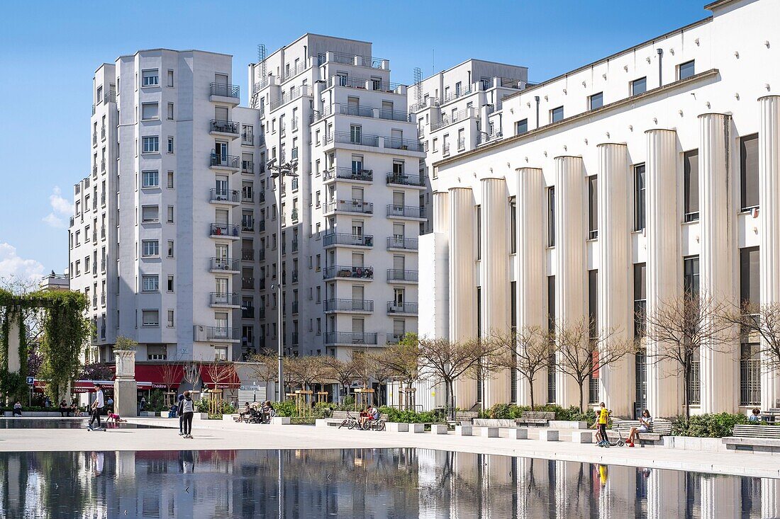 France, Rhone, Villeurbanne, architectural complex of Skyscraper built from 1927 to 1934, Lazare Goujon square, the Town Hall