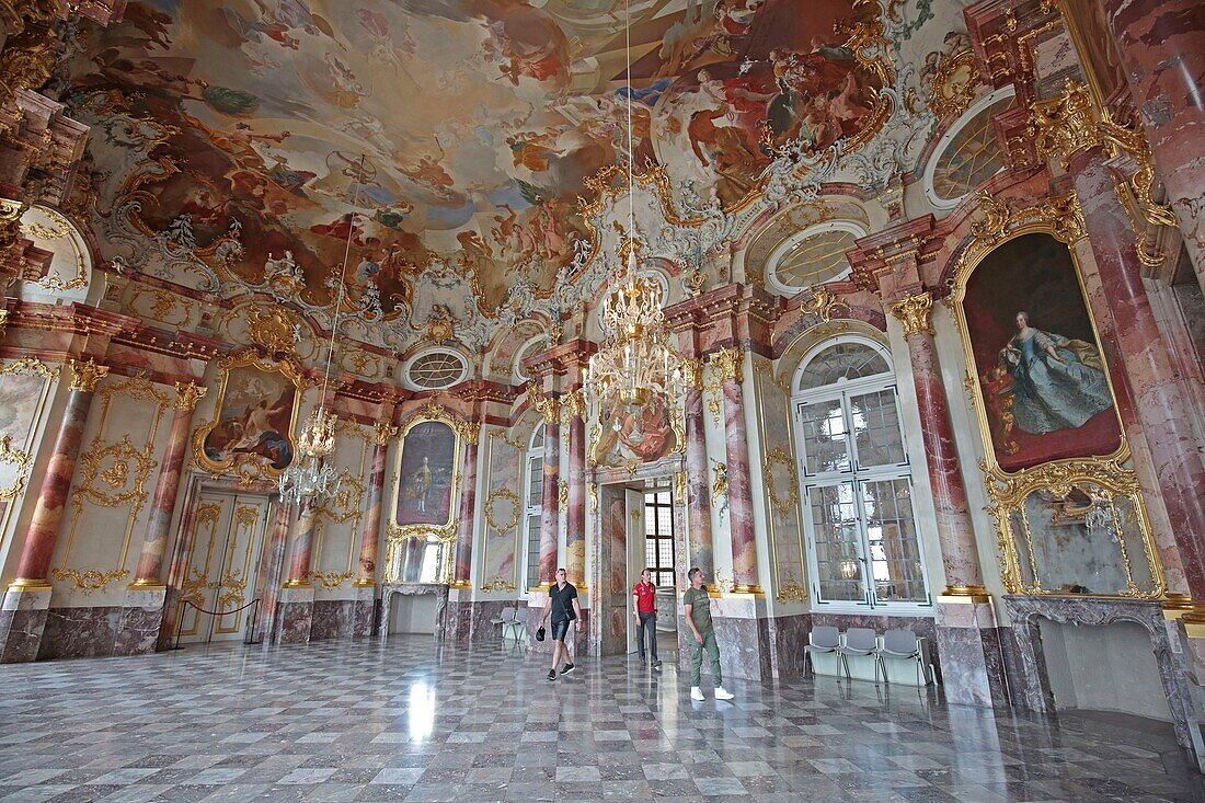 Germany, Baden Wurttemberg, Kraichgau, Bruchsal, The baroque castle of Bruchsal was built from 1720 on order of the Prince Bishop of Schönborn Buchheim