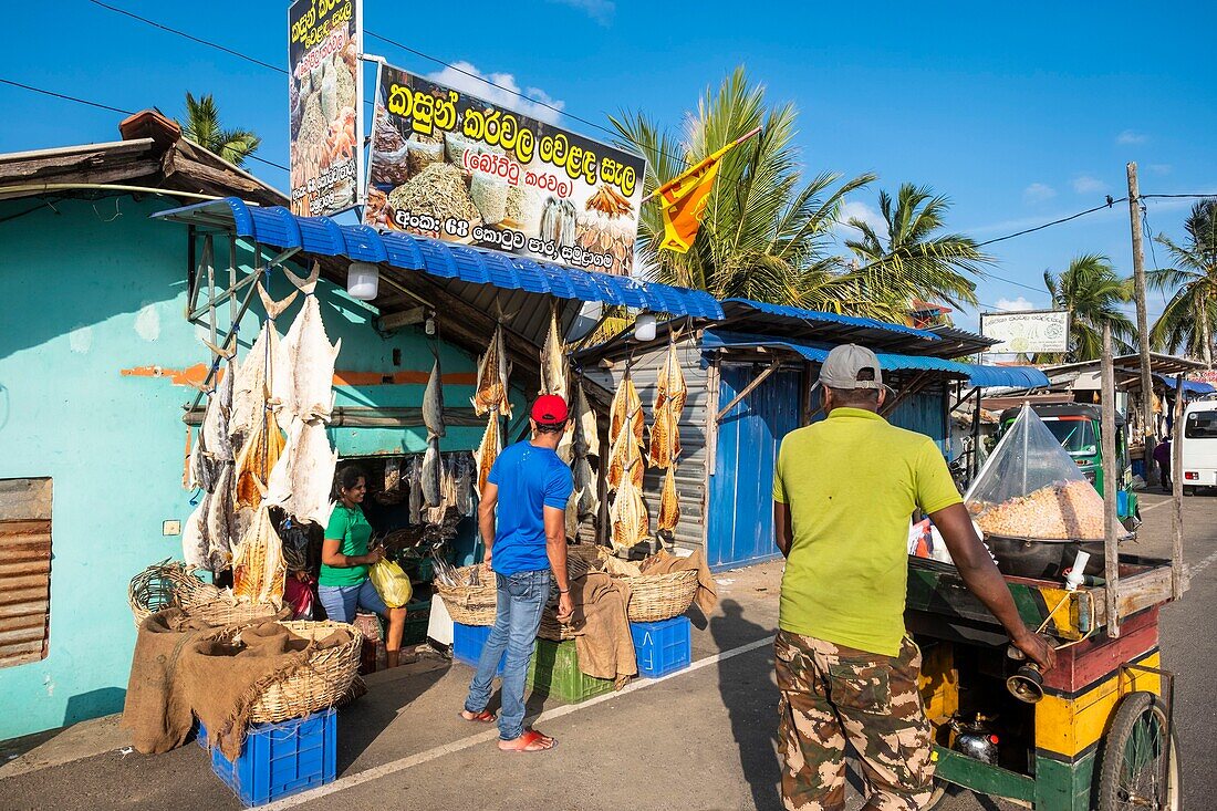 Sri Lanka, Eastern province, Trincomalee (or Trinquemalay), dried fish shop