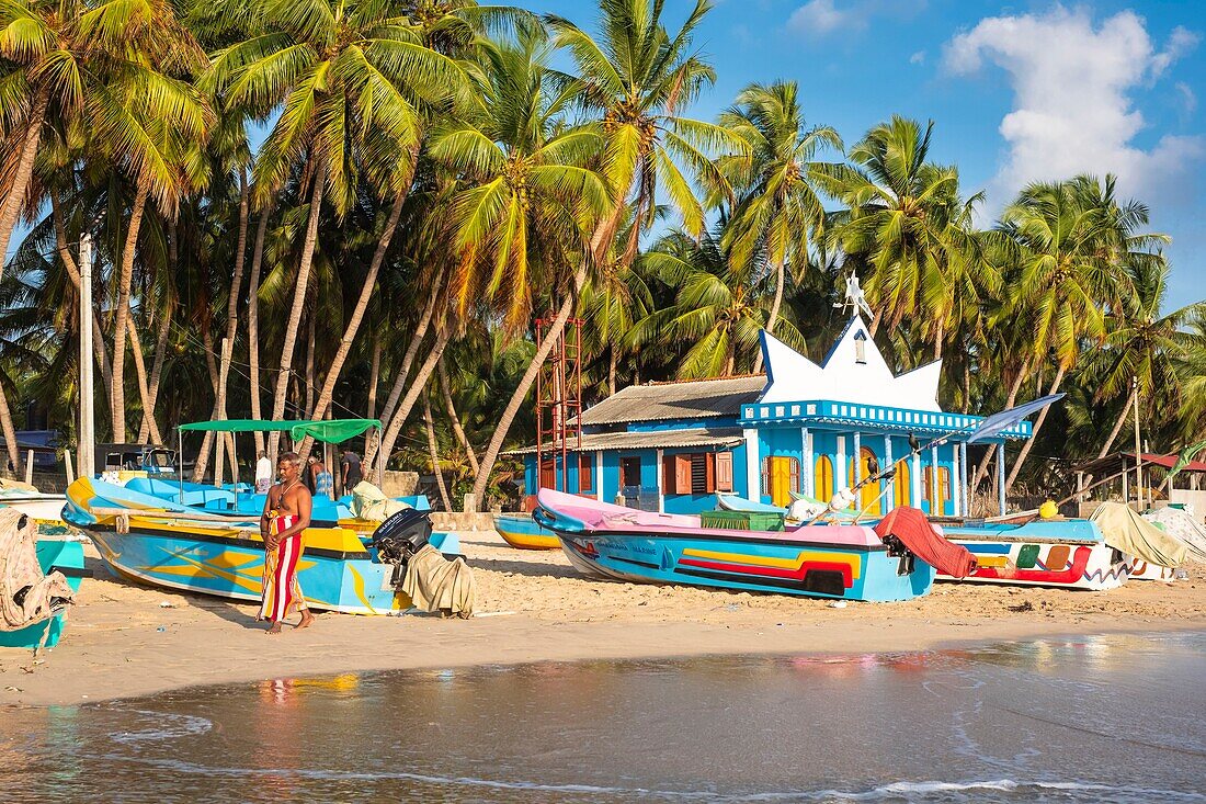 Sri Lanka, Eastern province, Trincomalee (or Trinquemalay), church on Uppuveli beach