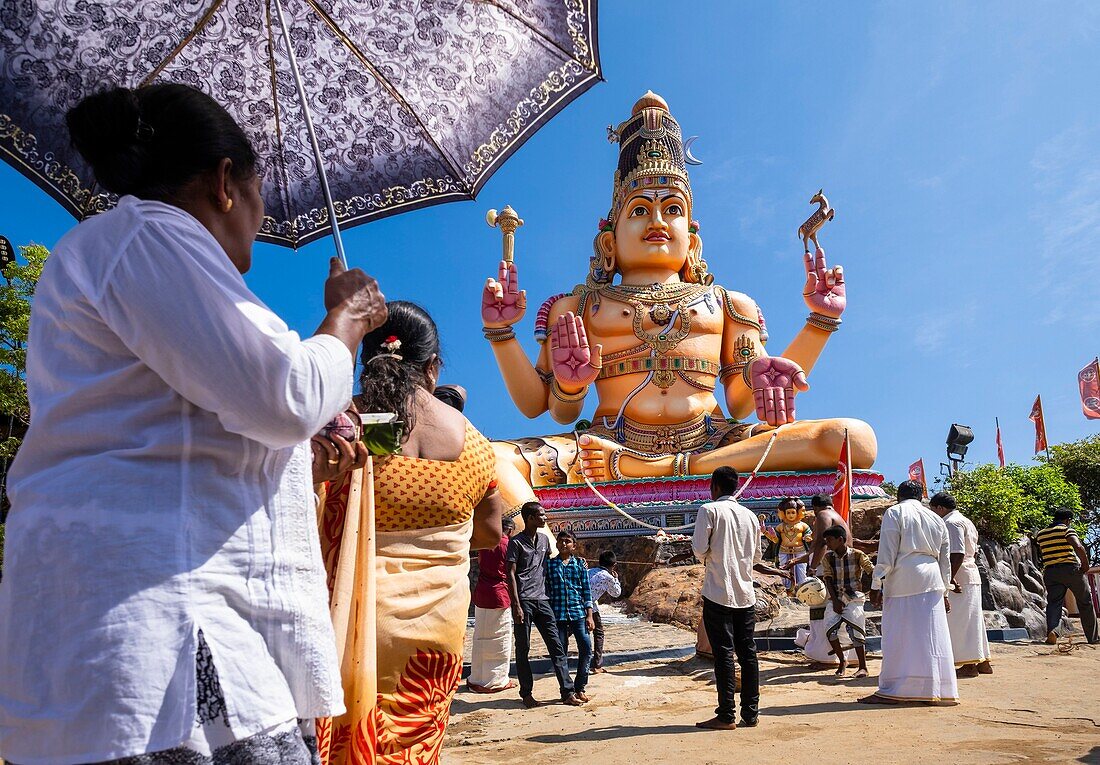 Sri Lanka, Ostprovinz, Trincomalee (oder Trinquemalay), Hindu-Tempel Koneswaram auf dem Felsvorsprung Swami Rock, Ganesh-Statue