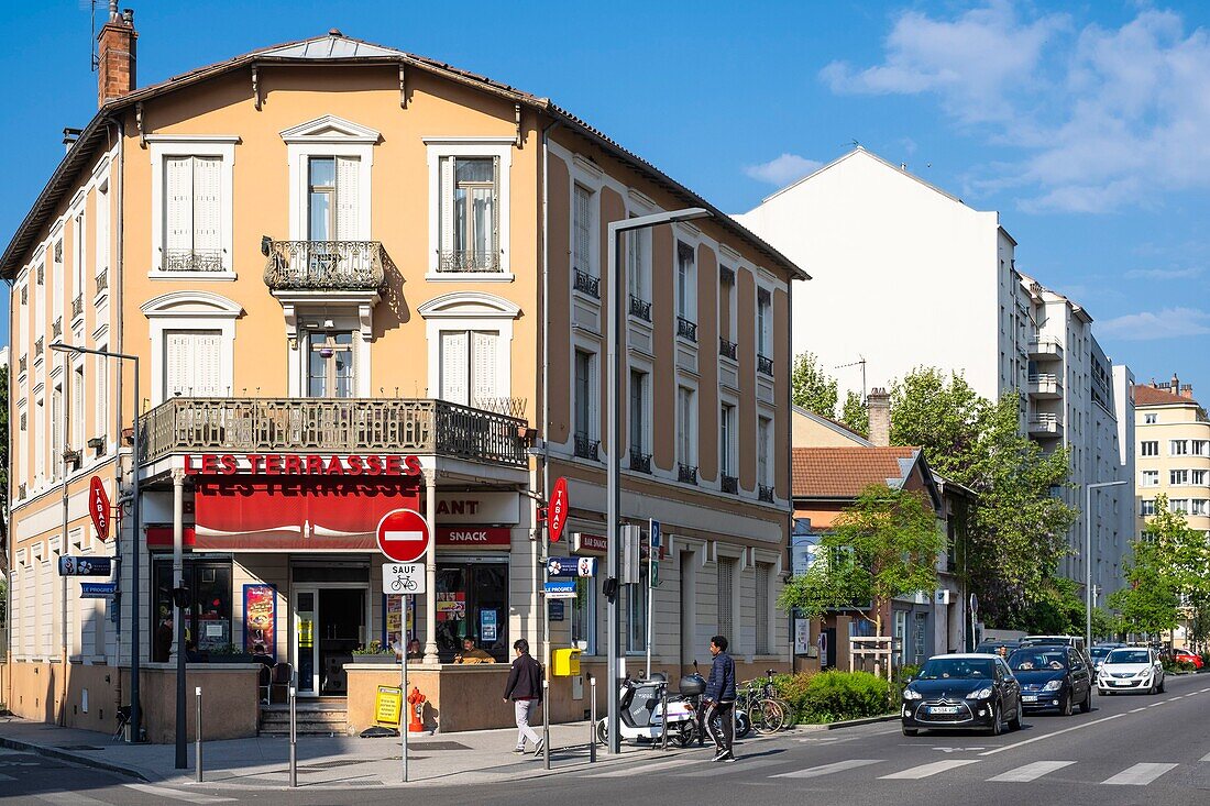 France, Rhone, Villeurbanne, Emile Zola street