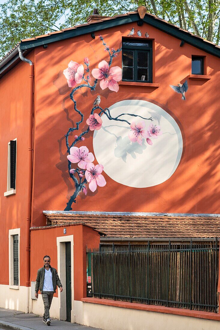 France, Rhone, Villeurbanne, Chateau Gaillard district, Flachet street, Le Jardin du Pré Fleuri French-Asian restaurant