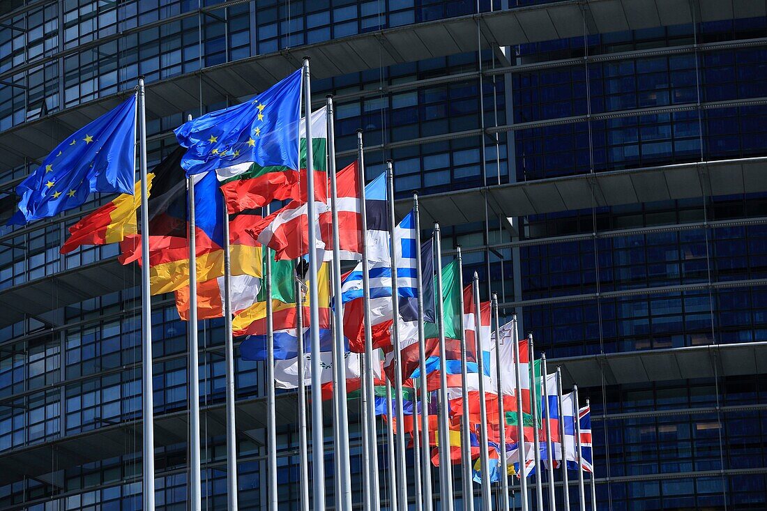 Frankreich, Bas Rhin, Straßburg, Europäisches Viertel von Straßburg, Das Europäische Parlament ist das parlamentarische Organ der Europäischen Union, Das Parlament besteht aus 751 Abgeordneten