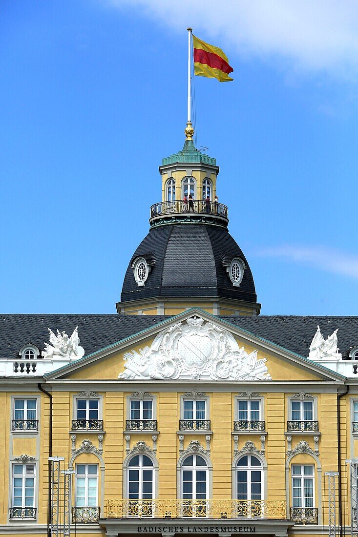 Germany, Baden Wurttemberg, Karlsruhe, Castle Tower Karlsruhe