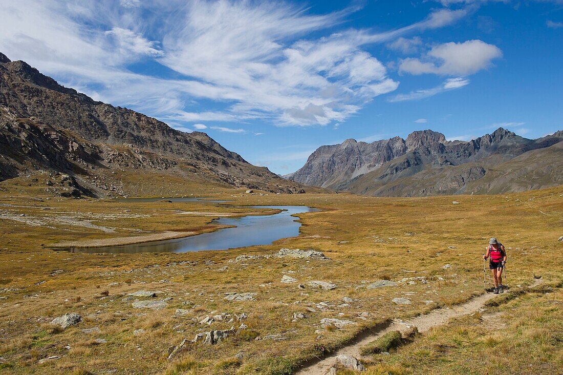 Frankreich, Alpes de Haute Provence, Ubaye-Massiv, Barcelonnette, Wanderung zum Longet-See und Peouvou (3232m)