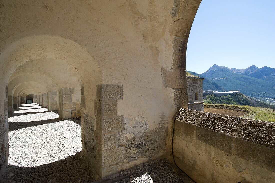 France, Hautes Alpes, Briancon, the covered upper galleries of the Fort de la Salette