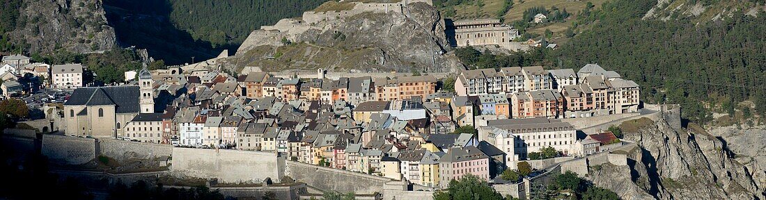 France, Hautes Alpes, Briancon, panoramic view of the upper town and fortifications Vauban