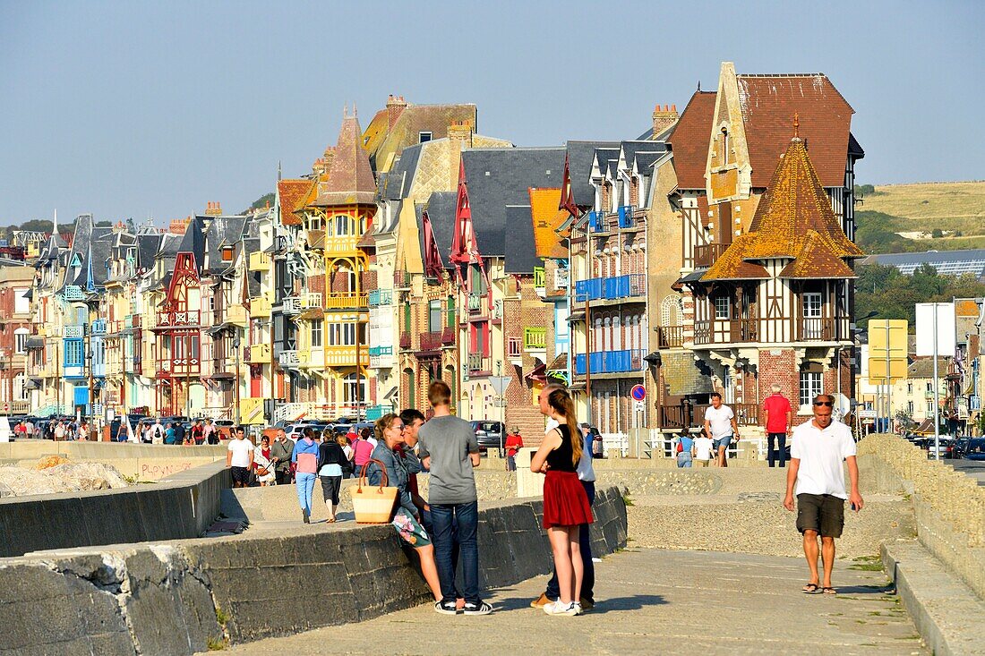 Frankreich, Somme, Mers les Bains, Badeort an der Küste des Ärmelkanals