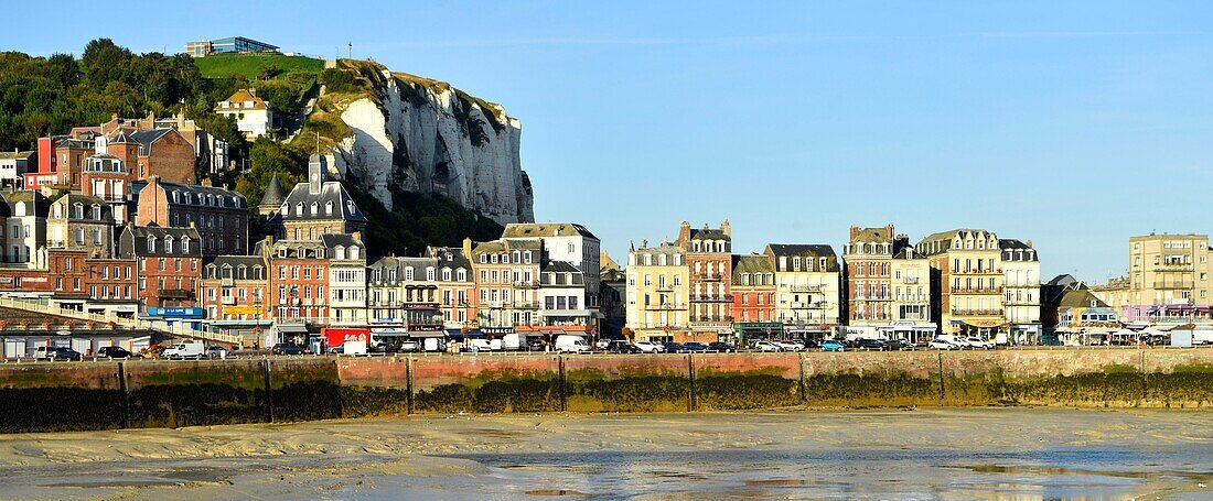 France, Seine Maritime, Le Treport, quay Francois I and the cliffs