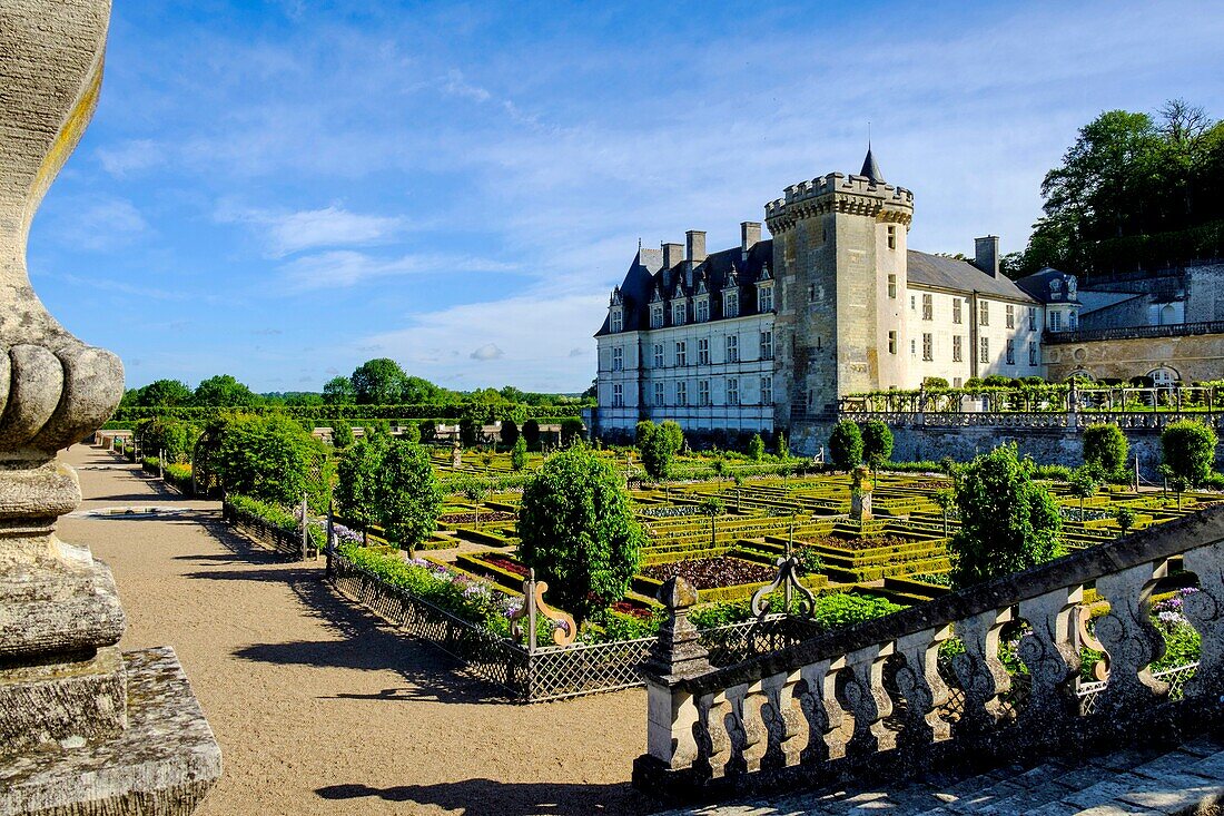 Frankreich, Indre et Loire, Loiretal, von der UNESCO zum Weltkulturerbe erklärt, Schloss und Gärten von Villandry, erbaut im 16.