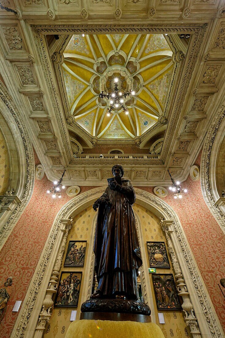 France, Seine Maritime, Pays de Caux, Alabaster Coast, Fecamp, the Gothic Revival and Neo-Renaissance Benedictine Palace, built in the late 19th century, is both the place of production of Benedictine liqueur and Museum, Dome hall