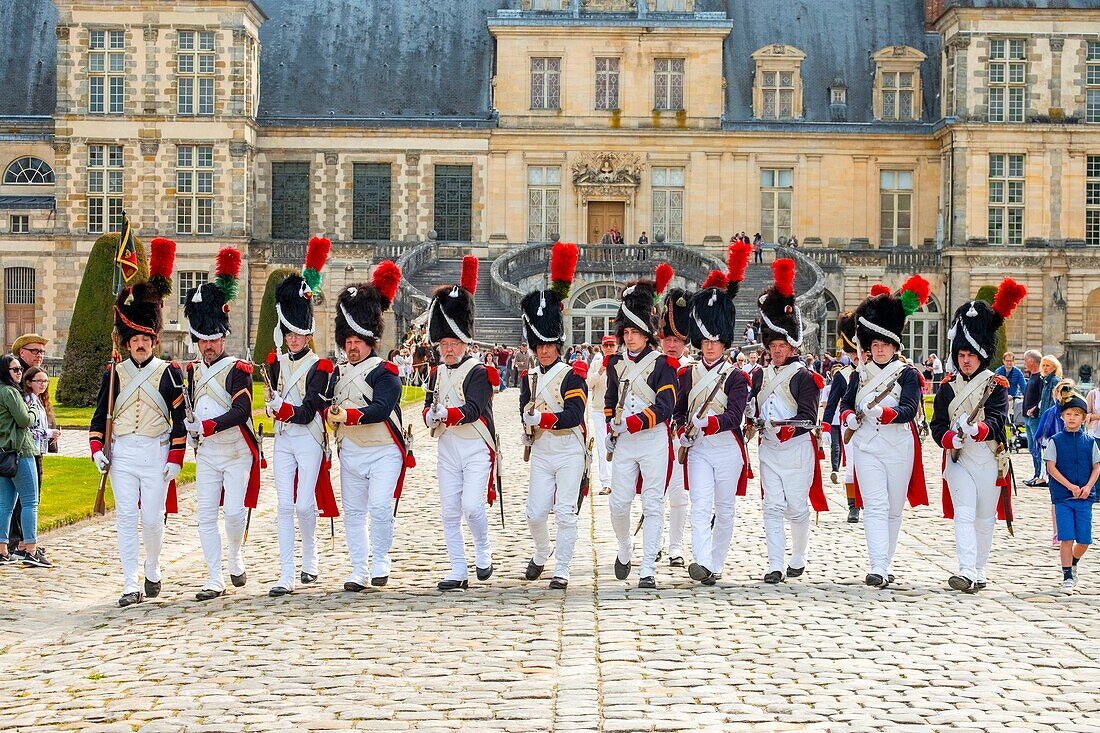 France, Seine et Marne, castle of Fontainebleau, historical reconstruction of the stay of Napoleon 1st and Josephine in 1809