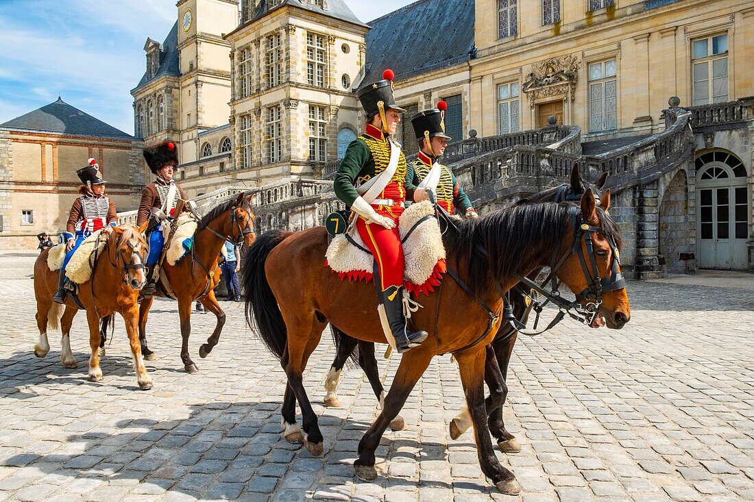 France, Seine et Marne, castle of Fontainebleau, historical reconstruction of the stay of Napoleon 1st and Josephine in 1809