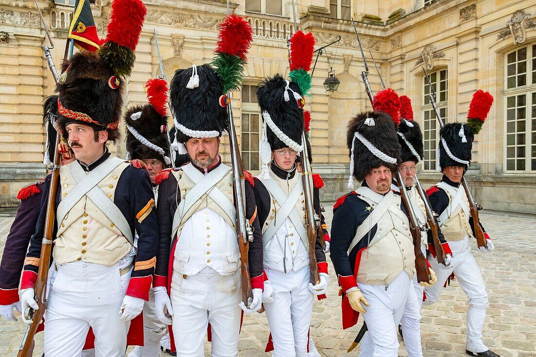 France, Seine et Marne, castle of Fontainebleau, historical reconstruction of the stay of Napoleon 1st and Josephine in 1809