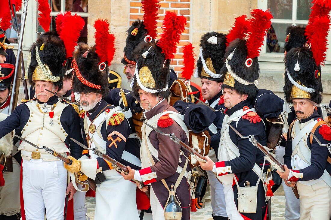 France, Seine et Marne, castle of Fontainebleau, historical reconstruction of the stay of Napoleon 1st and Josephine in 1809