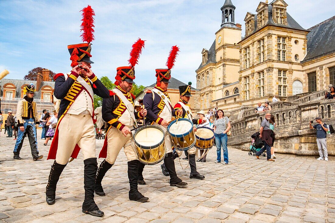 France, Seine et Marne, castle of Fontainebleau, historical reconstruction of the stay of Napoleon 1st and Josephine in 1809