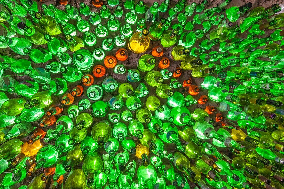 Canada, Prince Edward Island, Point Prim, bottle house, interior