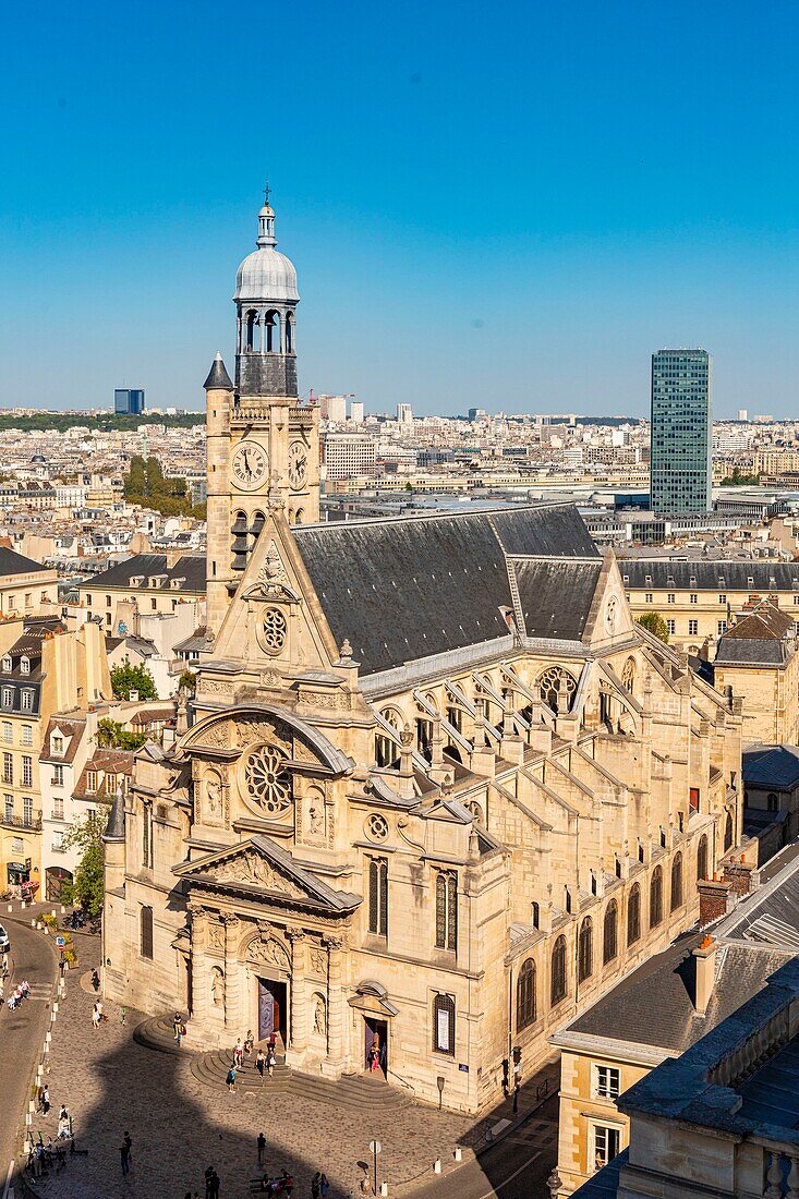 France, Paris, Sainte Genevieve mountain district, Saint Etienne du Mont church