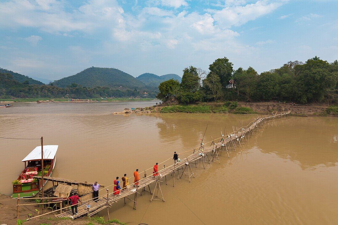 Laos, Luang Prabang, Zusammenfluss von Mekong und Nam Khan Fluss