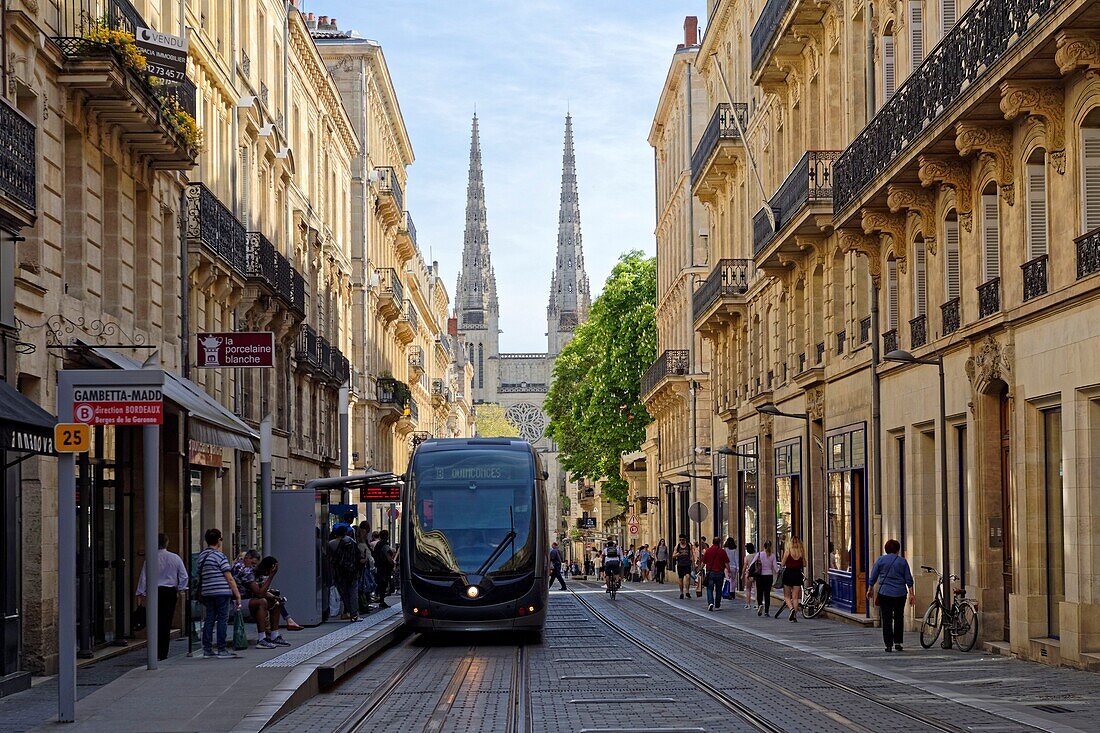 Frankreich, Gironde, Bordeaux, von der UNESCO zum Weltkulturerbe erklärtes Gebiet, Rathausviertel, Pey Berland-Platz, Kathedrale Saint Andre