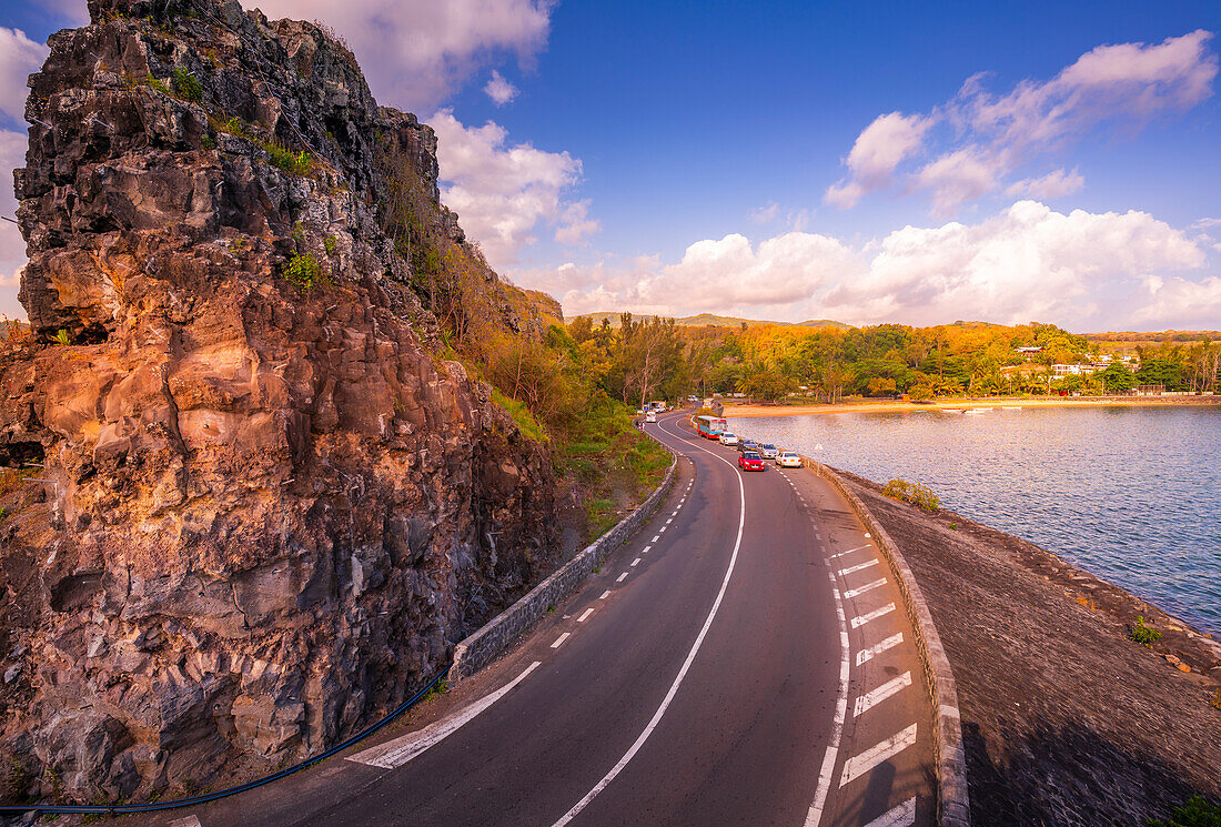 Blick auf die Baie du Cap vom Aussichtspunkt Maconde, Bezirk Savanne, Mauritius, Indischer Ozean, Afrika