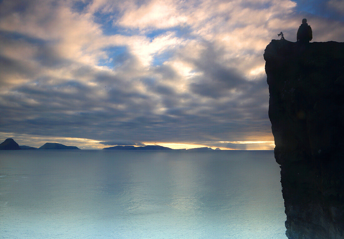 Looking towards Sandoy from Vagar, Faroe Islands, Denmark, North Atlantic