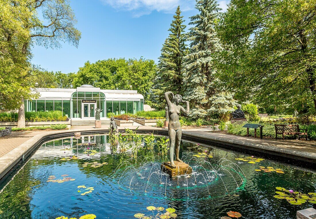 The Leo Mol Sculpture Garden and Gallery displaying work of Ukrainian sculptor Leo Mol who settled in Canada in 1948, Assiniboine Park, Winnipeg, Manitoba, Canada, North America