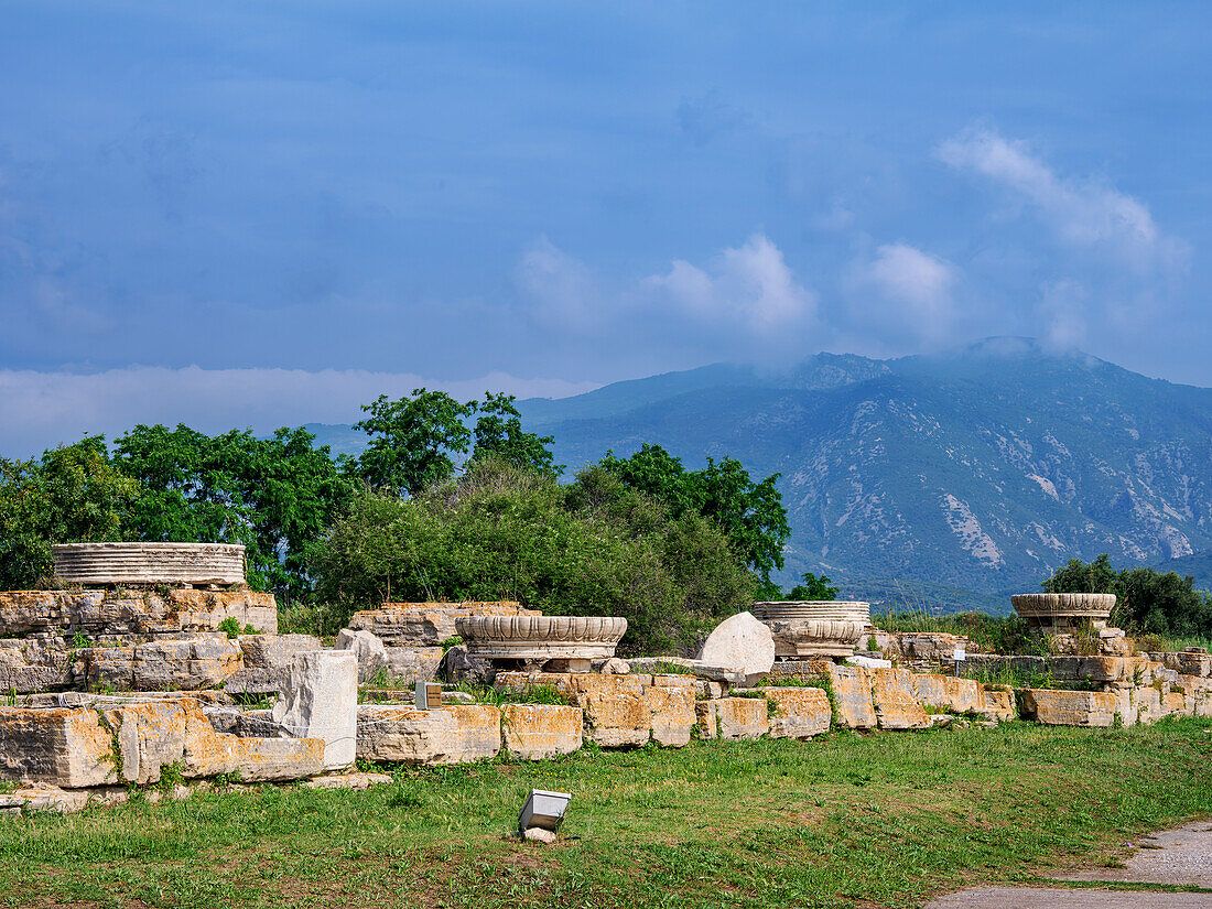 Ruinen des Hera-Tempels, Heraion von Samos, UNESCO-Weltkulturerbe, Ireo, Insel Samos, Nord-Ägäis, Griechische Inseln, Griechenland, Europa