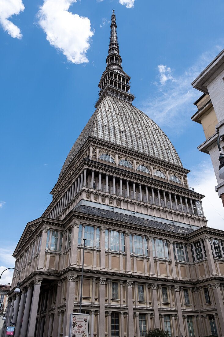 View of the Mole Antonelliana, a major landmark, named after its architect, Alessandro Antonelli, Turin, Piedmont, Italy, Europe