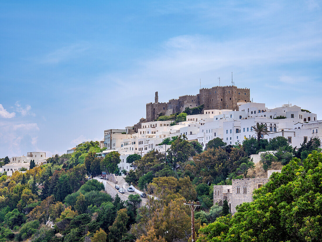 Kloster des Heiligen Johannes der Theologe, Patmos Chora, UNESCO-Weltkulturerbe, Insel Patmos, Dodekanes, Griechische Inseln, Griechenland, Europa