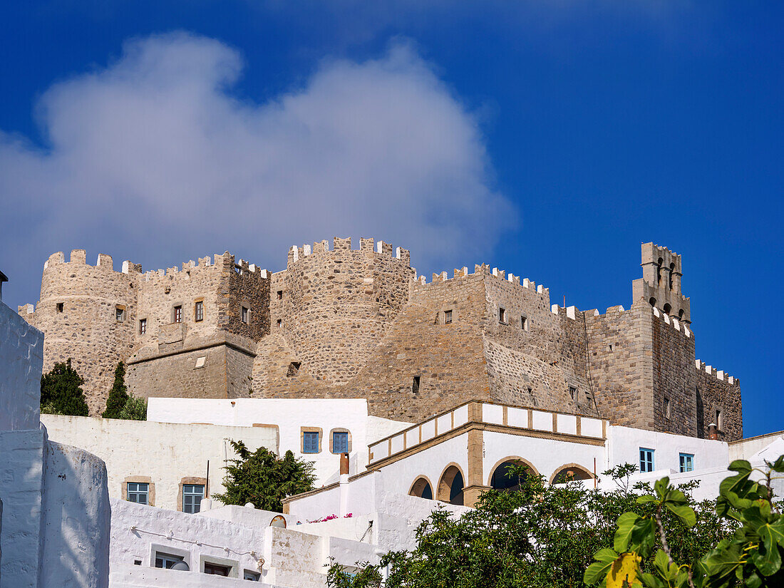 Monastery of Saint-John the Theologian, Patmos Chora, UNESCO World Heritage Site, Patmos Island, Dodecanese, Greek Islands, Greece, Europe