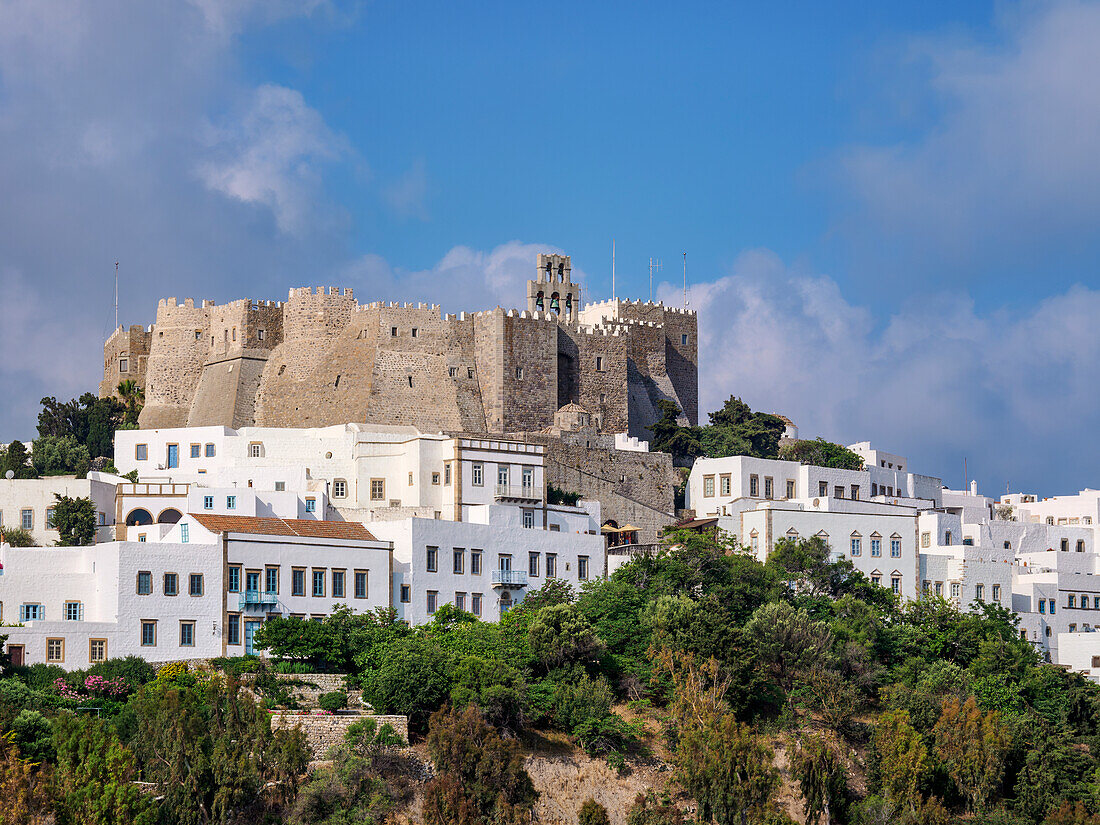 Monastery of Saint-John the Theologian, Patmos Chora, UNESCO World Heritage Site, Patmos Island, Dodecanese, Greek Islands, Greece, Europe