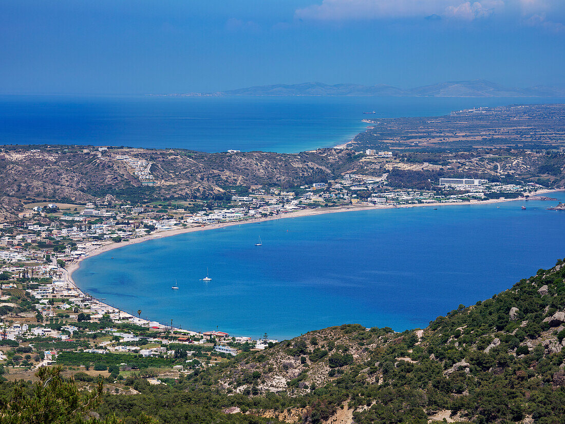 Kamari-Bucht, Blick von oben, Kefalos, Insel Kos, Dodekanes, Griechische Inseln, Griechenland, Europa