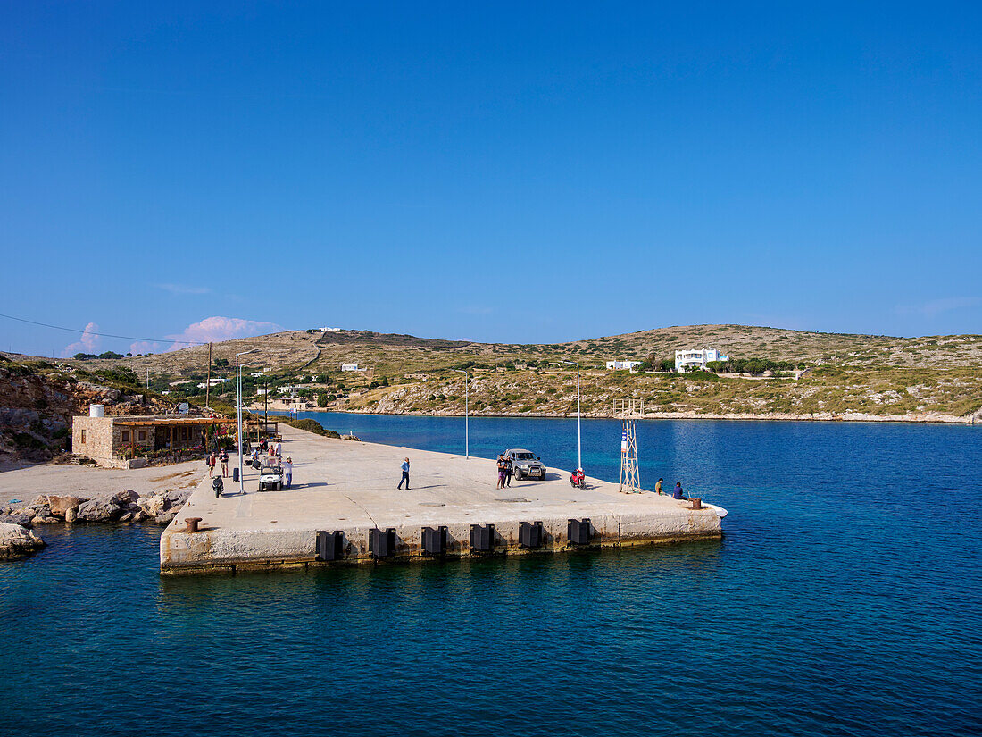 Hafen von Arki, Insel Arkoi, Dodekanes, Griechische Inseln, Griechenland, Europa