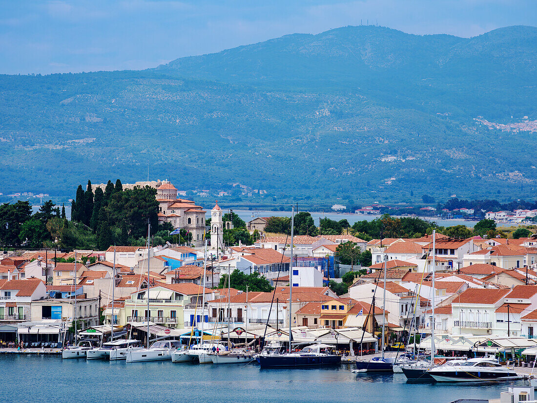 Hafen von Pythagoreio, Blick von oben, Insel Samos, Nord-Ägäis, Griechische Inseln, Griechenland, Europa