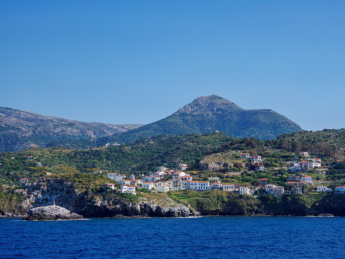 Blick auf Evdilos, Insel Ikaria, Nord-Ägäis, Griechische Inseln, Griechenland, Europa