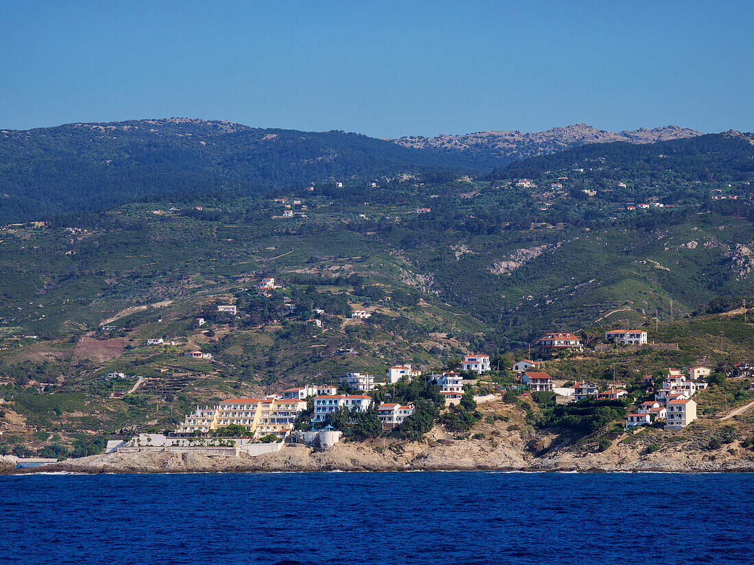 View towards the Armenistis, Icaria Island, North Aegean, Greek Islands, Greece, Europe