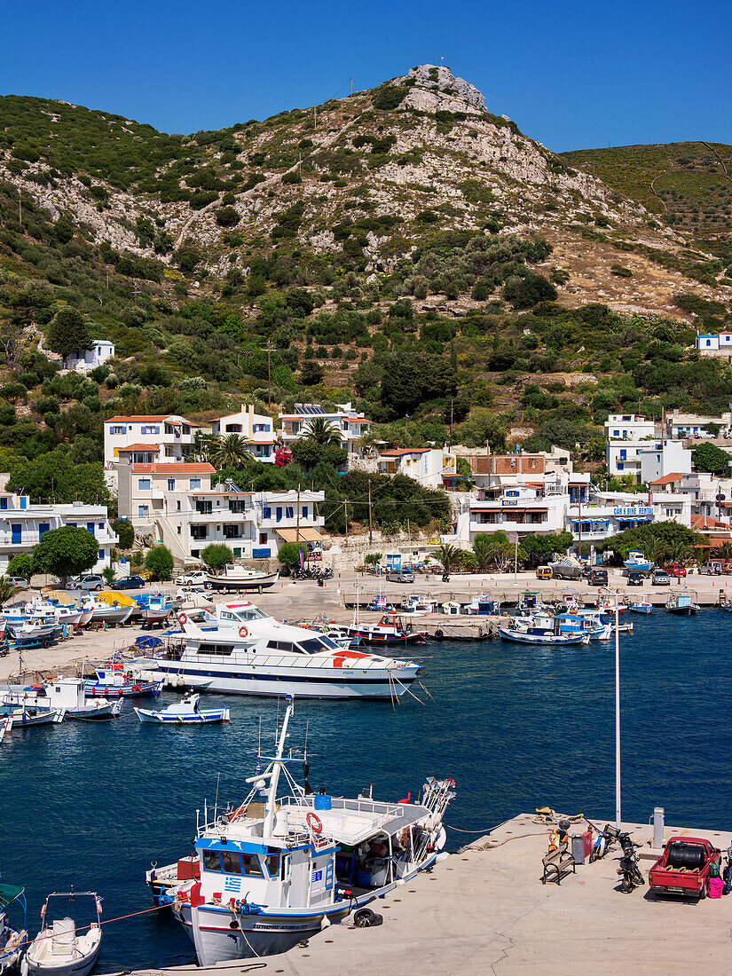 Hafen in Fournoi, Insel Fournoi, Nord-Ägäis, Griechische Inseln, Griechenland, Europa