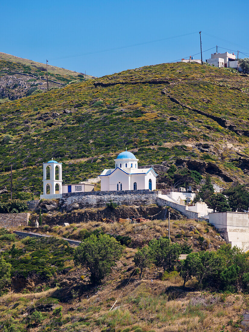 View towards the Agia Triada Church, Fournoi, Fournoi Island, North Aegean, Greek Islands, Greece, Europe