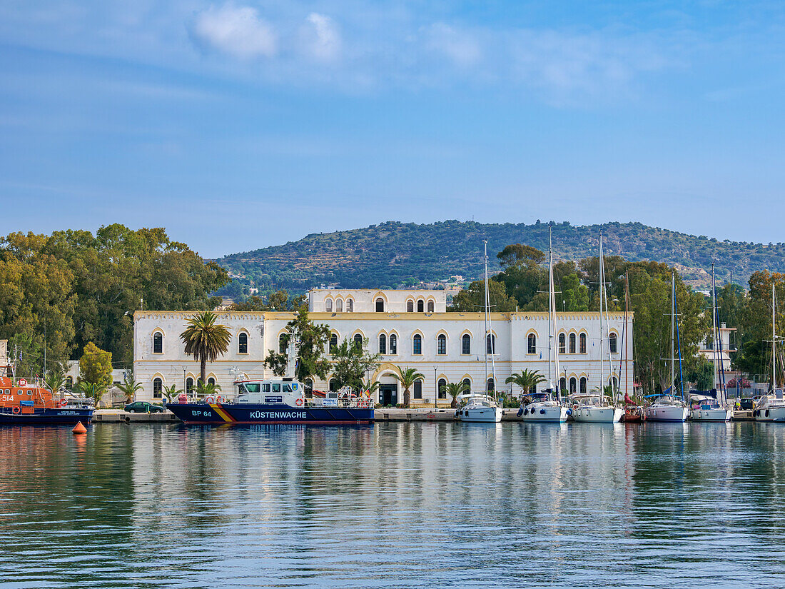 Hafen von Lakki Stadt, Insel Leros, Dodekanes, Griechische Inseln, Griechenland, Europa