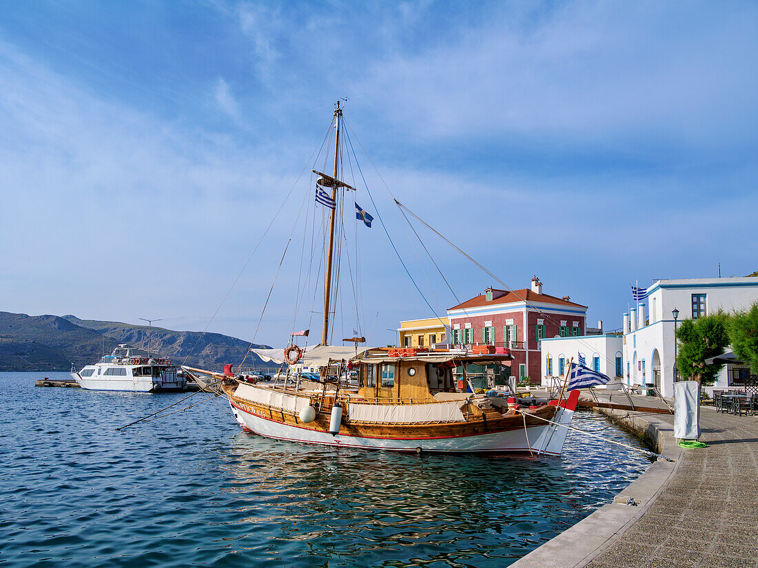 Port in Agia Marina, Leros Island, Dodecanese, Greek Islands, Greece, Europe