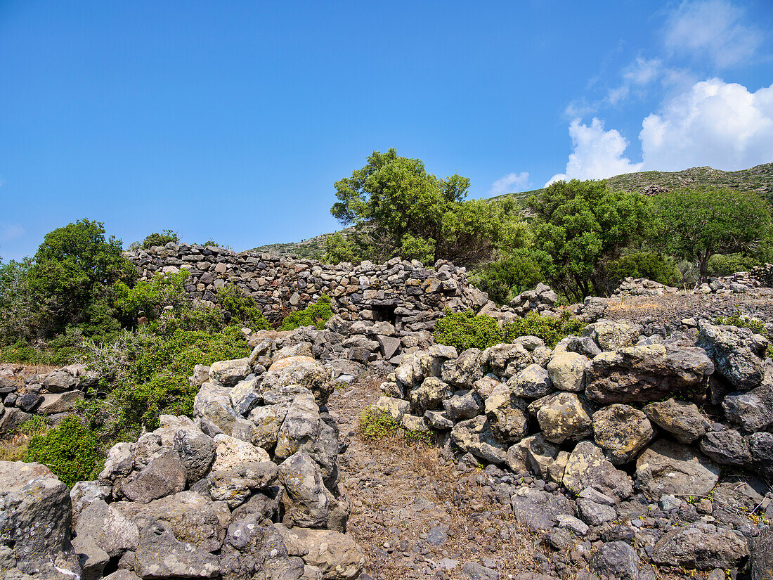 Alte Siedlungsruinen, Insel Nisyros, Dodekanes, Griechische Inseln, Griechenland, Europa