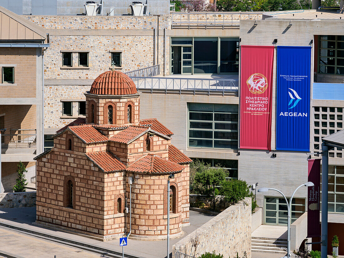 Kirche Agios Andreas, Blick von oben, Stadt Heraklion, Kreta, Griechische Inseln, Griechenland, Europa