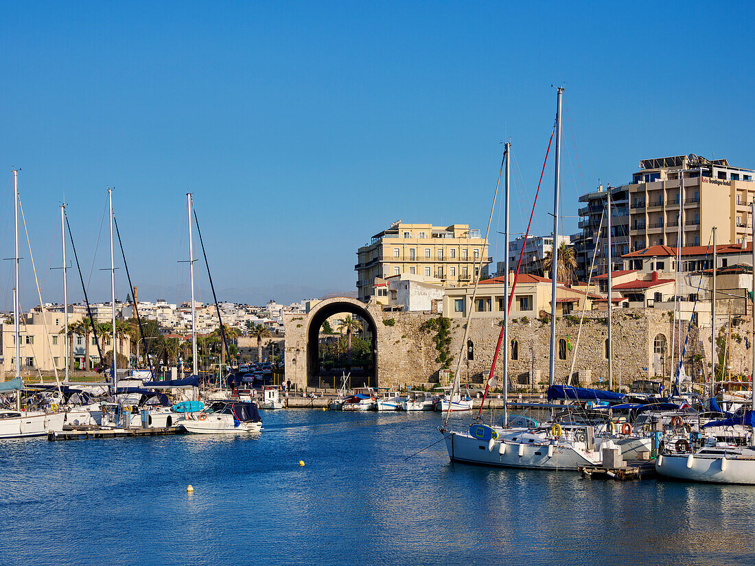 Venetian Dockyards at the Old Port, City of Heraklion, Crete, Greek Islands, Greece, Europe