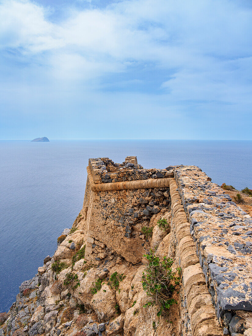 Venetian Fort Ruins, Imeri Gramvousa, Chania Region, Crete, Greek Islands, Greece, Europe