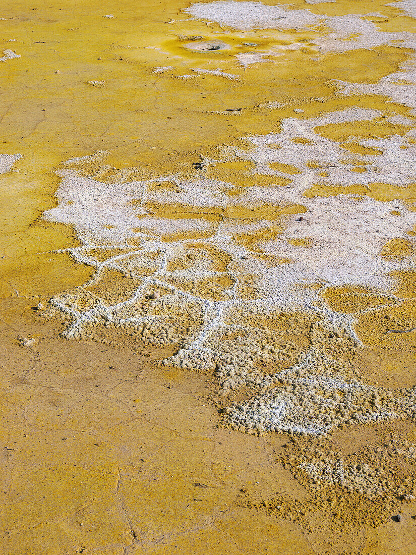 Sulphur at the Stefanos Volcano Crater, detailed view, Nisyros Island, Dodecanese, Greek Islands, Greece, Europe