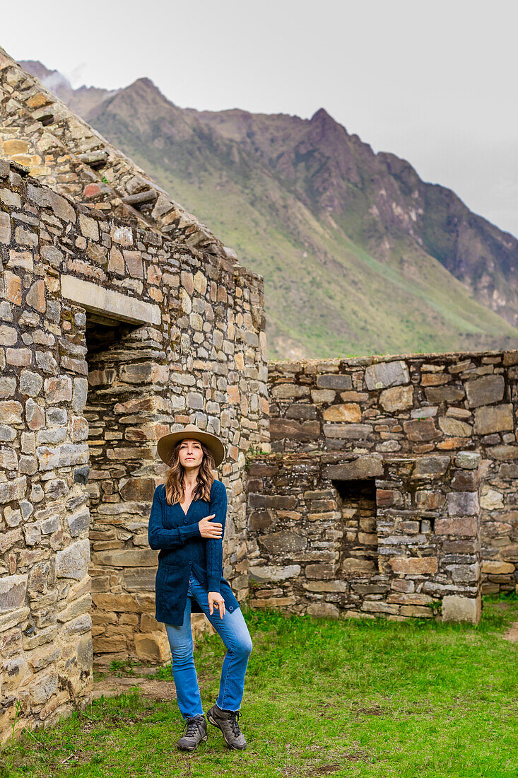 Frau in Choquequirao, Peru, Südamerika